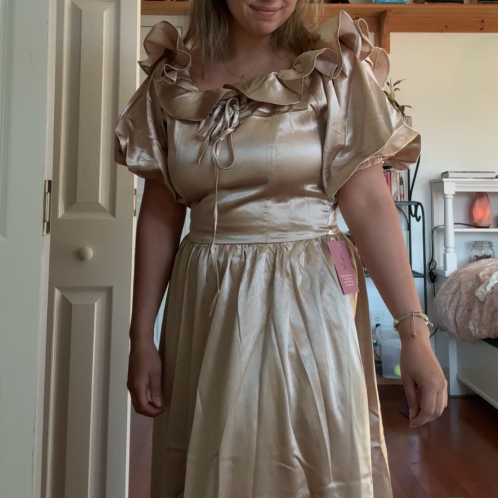 Golden, Champagne Dress